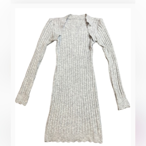 SHEIN Light Gray Mini Long sleeve BodyCon Sweater Dress - Picture 4 of 7
